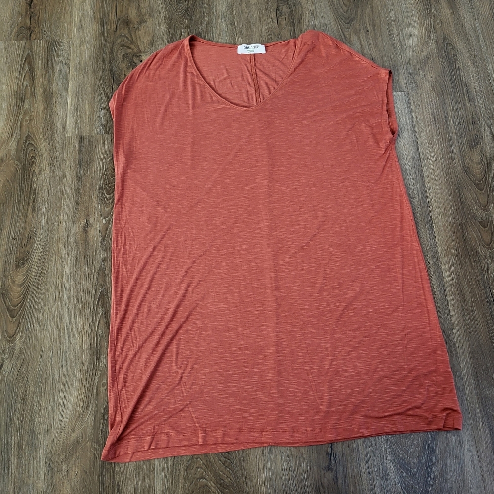Double Zero Rayon Lounge Dress Burnt Orange Loungewear Oversized Large Granola